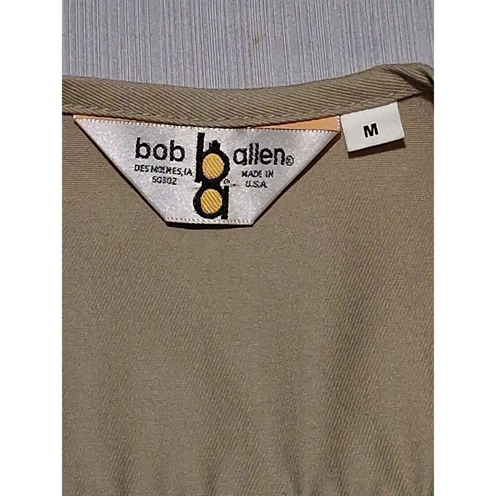 Vtg Bob Allen Vest Mens Size Med Tan Shooting Hunting Bird Trap Padded Shoulder - Picture 3 of 6